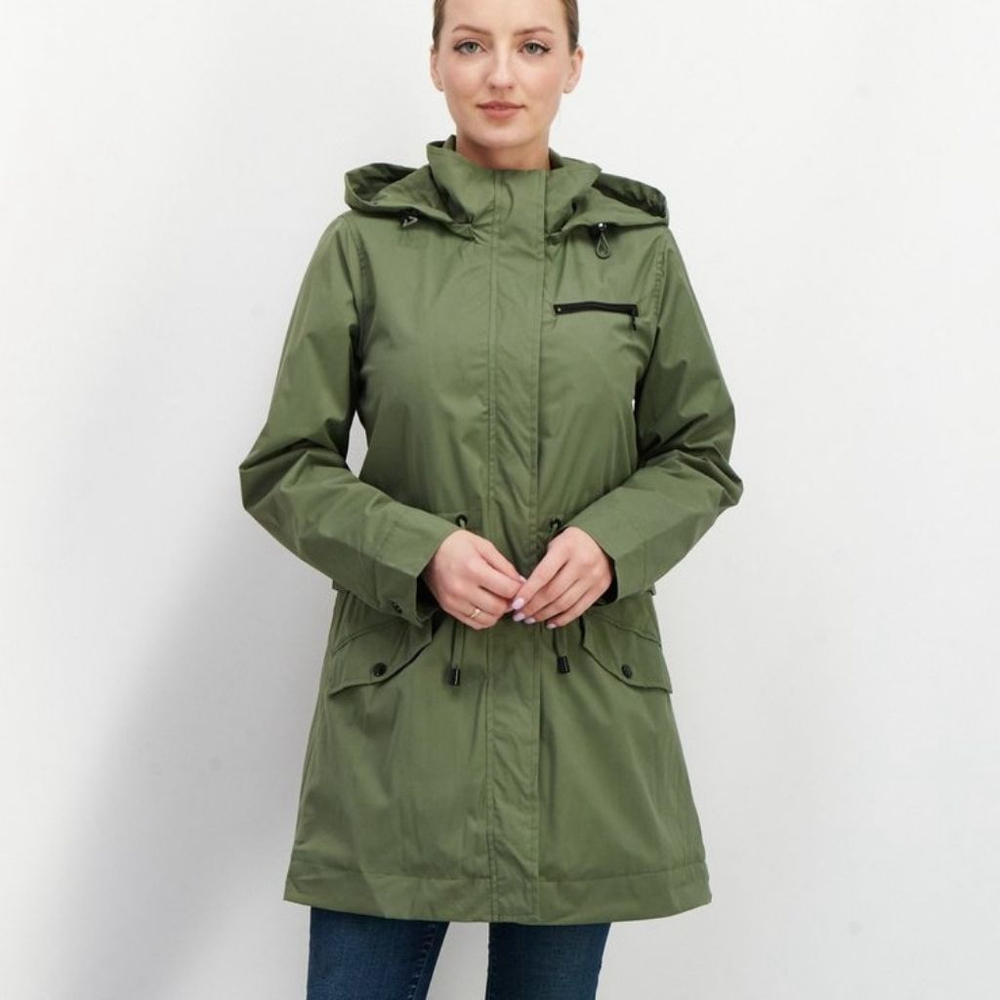 Vince Camuto Water Resistant Hooded Jacket green black windbreaker womens medium - Picture 1 of 8